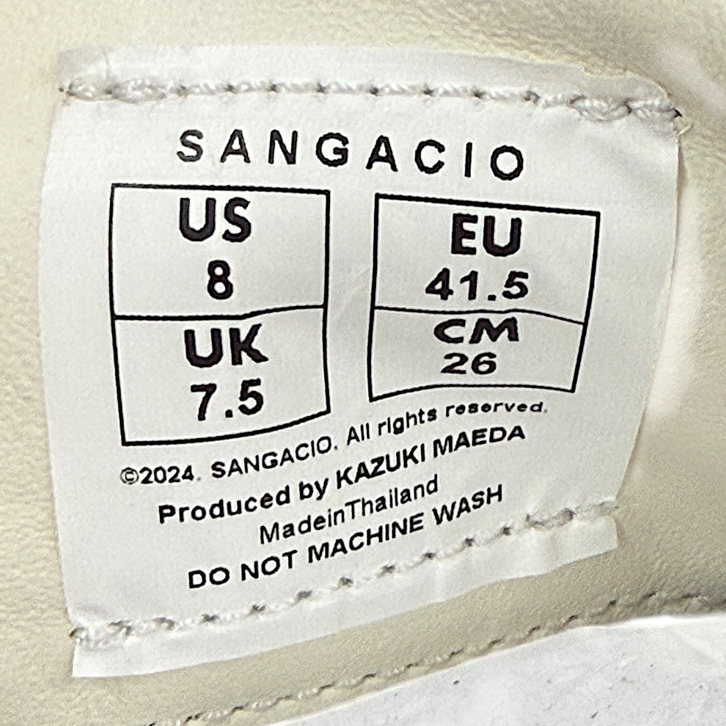 CG48 D SANGACIO OFF COAT サンガシオ ホワイトスニーカー にゅ〜ず 26cm