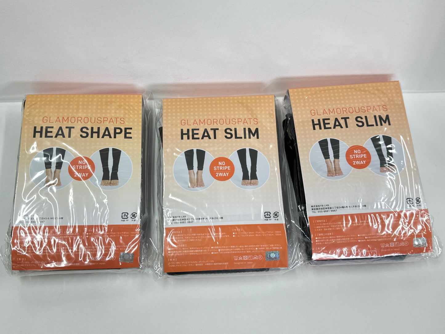 C823 GLAMOROUSPATS HEAT SLIM グラマラスパッツ ヒートスリム M-L 3個セット 2WAYタイプ 裏起毛