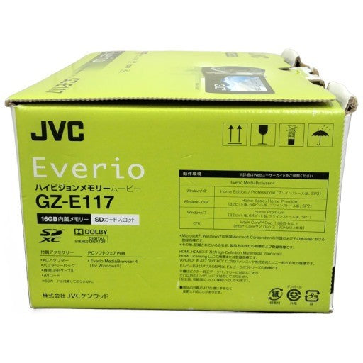 C975 D JVC Everio ハイビジョンメモリームービー GZ-E117-R フルHD×光学40倍ズーム ビデオカメラ