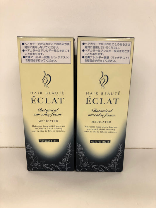 C011 ヘアボーテエクラ ボタニカルエアカラーフォームEX ナチュラルブラック 80g 2個セット