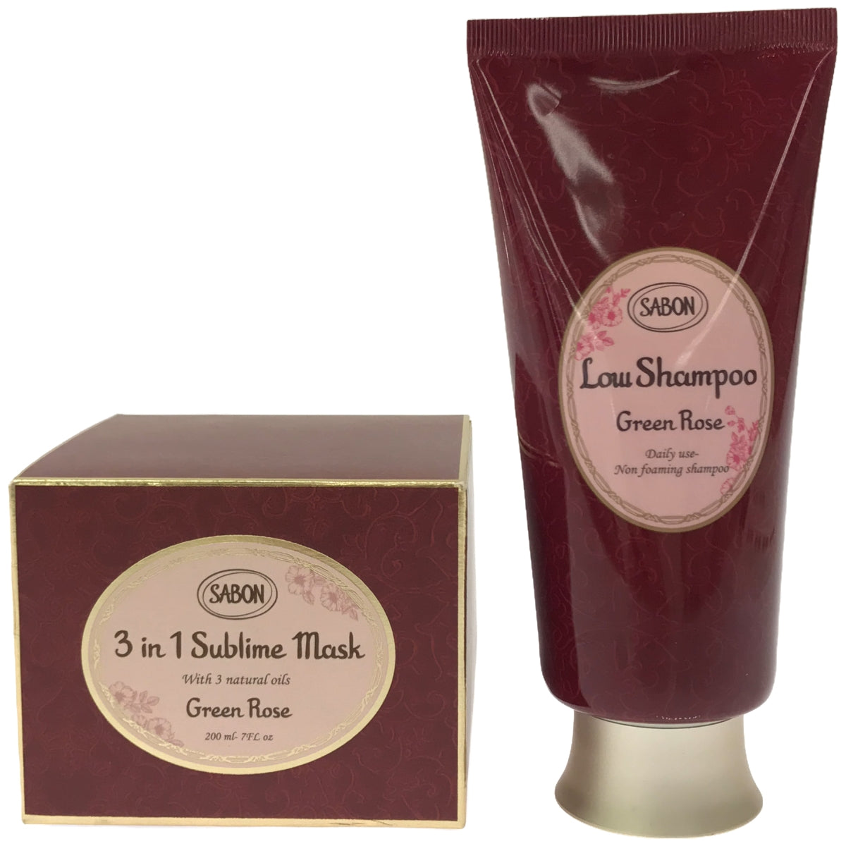 Z000 SABON サボン ヘアマスク 3in1&ローシャンプー グリーン・ローズ 2個セット