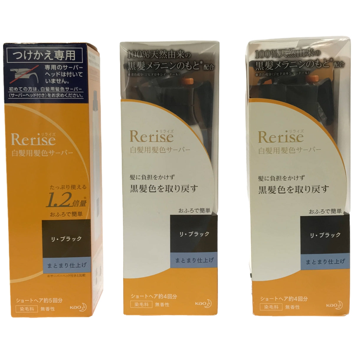 Z000 Rerise リライズ 白髪用髪色サーバーBm リ・ブラック&付け替えボトル3個セット