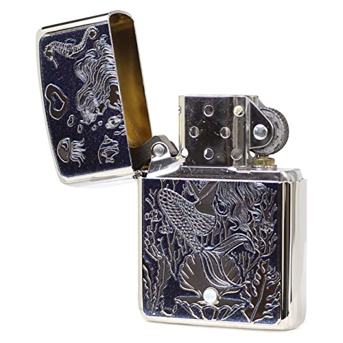 ZIPPO ジッポ― オイルライター ジッポ マーメイド スワロフスキー装飾 ホワイトニッケル