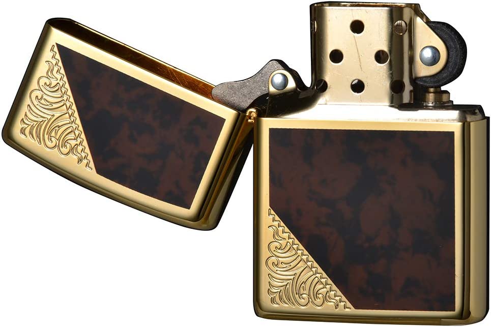 ZIPPO ジッポ― オイルライター ジッポ 2GW-BM ベネチアンゴールド&ブラウンマーブル