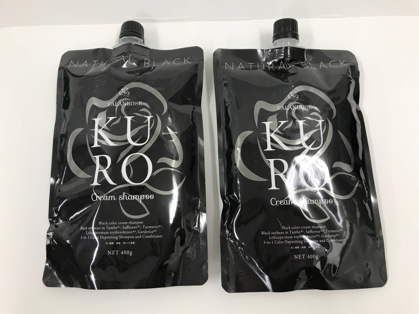 C185 K VALANROSE バランローズ クロクリームシャンプー ナチュラルブラック 400g (2個セット) 白髪染め オールインワン