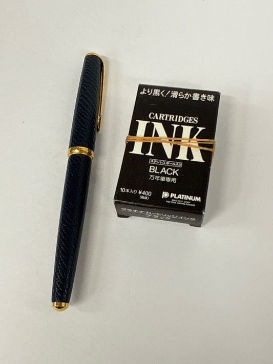 C978 K PLATINUM プラチナ 万年筆 K14 M 585 カートリッジインク付き ブラック