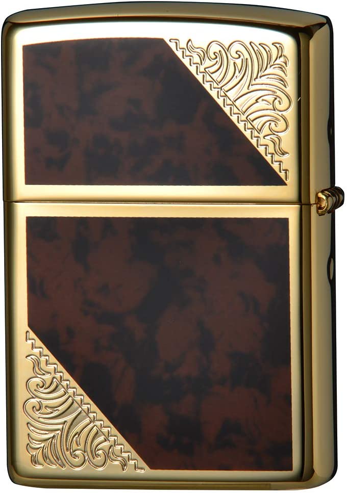 ZIPPO ジッポ― オイルライター ジッポ 2GW-BM ベネチアンゴールド&ブラウンマーブル