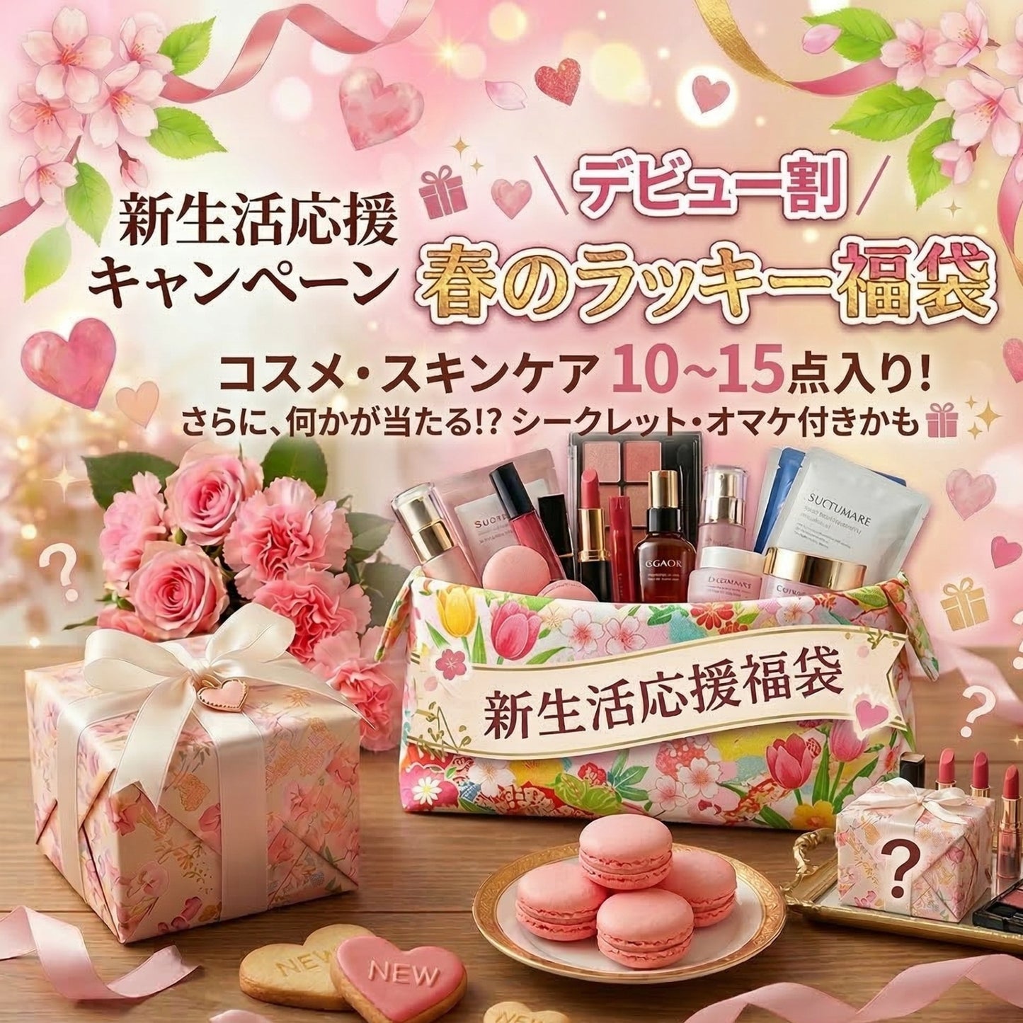 【 新生活応援キャンペーン】春のラッキー福袋 コスメ・スキンケア 10~15点入り