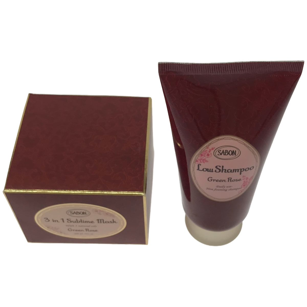 Z000 SABON サボン ヘアマスク 3in1&ローシャンプー グリーン・ローズ 2個セット