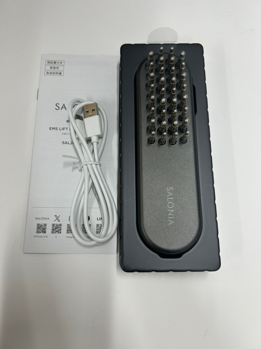 C93H ■SALONIA サロニア EMSリフトブラシ 3Dケア 電気ブラシ 美顔器 リフトアップ SAL24305BK 全身ケア