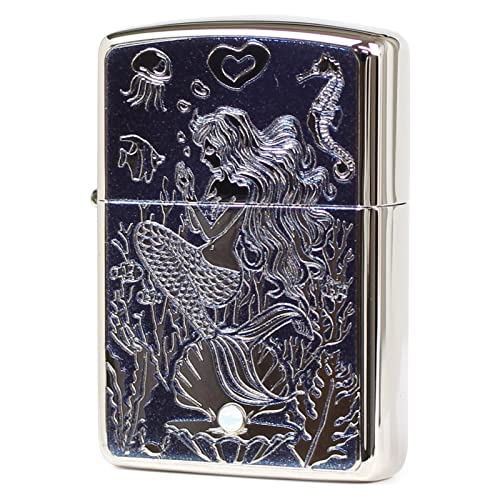 ZIPPO ジッポ― オイルライター ジッポ マーメイド スワロフスキー装飾 ホワイトニッケル
