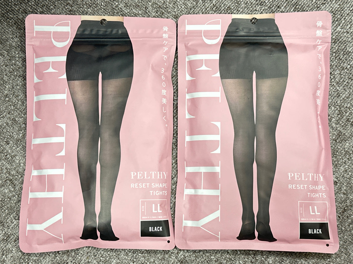 C834 K PELTHY reset shape tights ペルシー リセットシェイプタイツ ブラック LLサイズ 2個セット