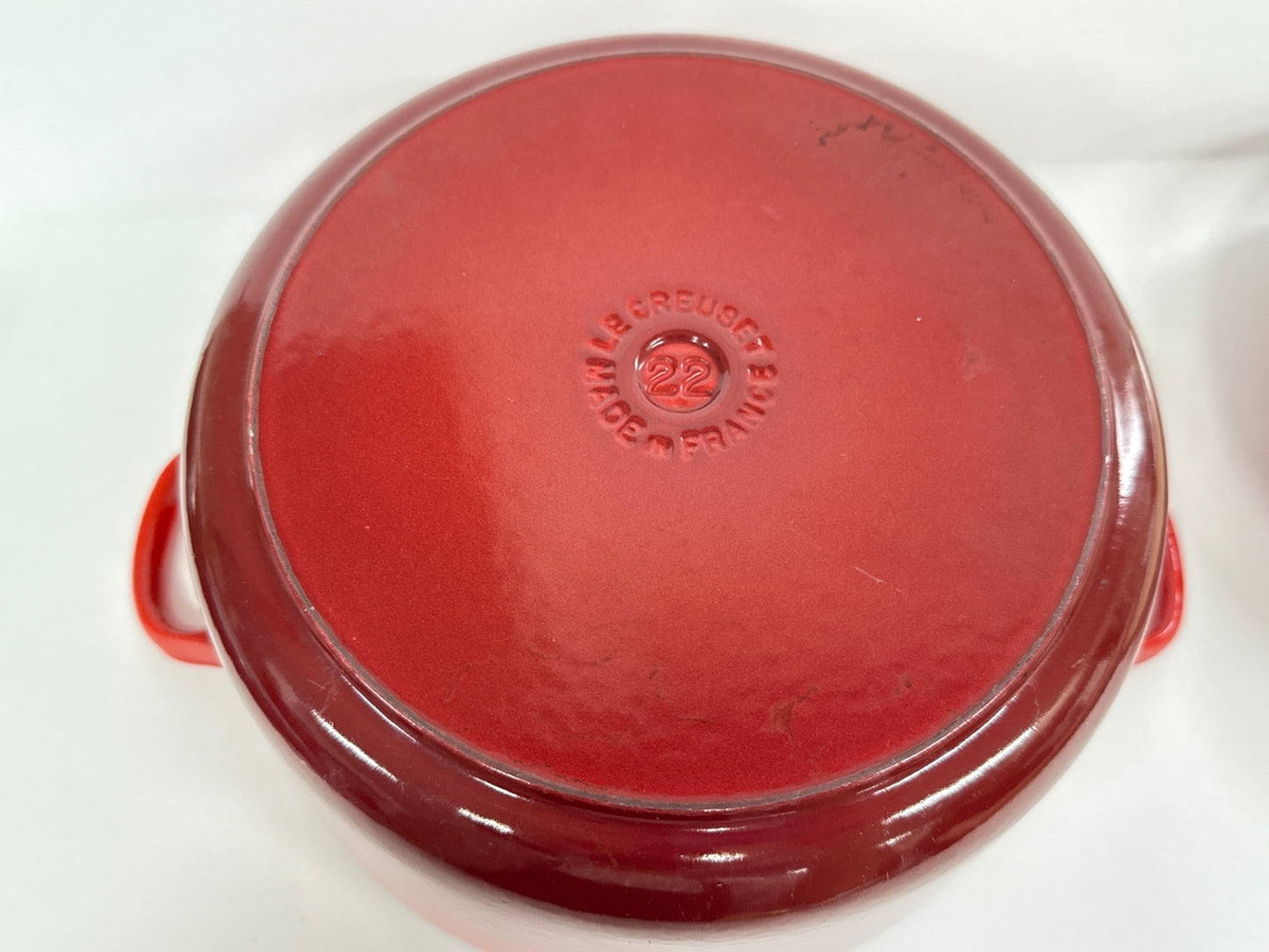 C916 D LE CREUSET ル・クルーゼ ココットロンド 22cm 両手鍋 チェリーレッド
