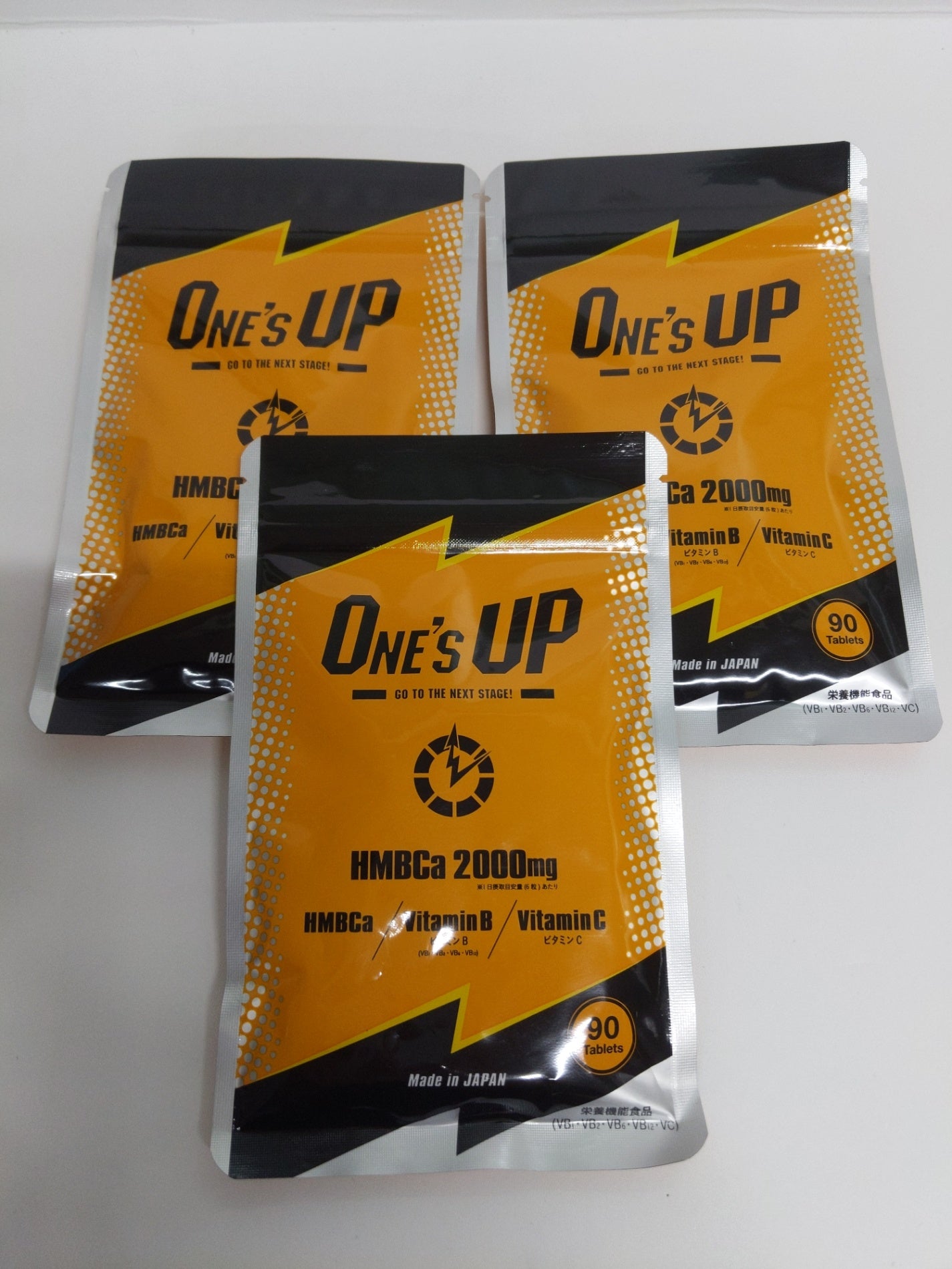 C525 K ★ONE’S UP ワンズアップ HMBサプリ サプリメント ボディメイク オレンジ味 HMBCa 2000㎎ 90粒×3袋●賞味期限:2026/09~