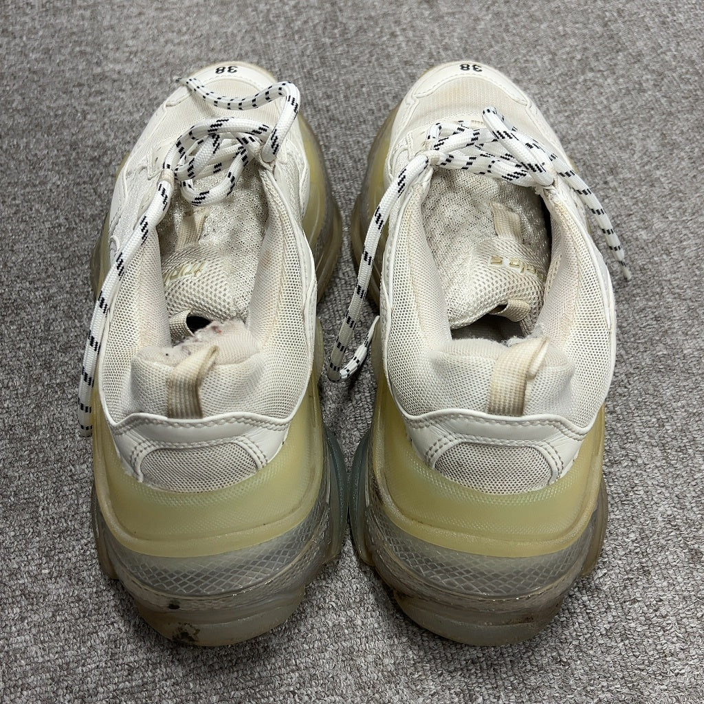 CH02 BALENCIAGA バレンシアガ TRIPLE S CLEAR SOLE TRAINER ダッドスニーカー ホワイト 38