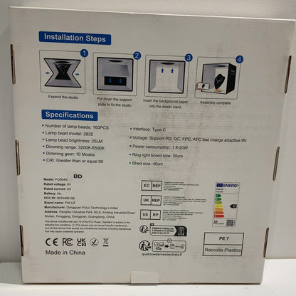 C9B7 D PULUZ 撮影ボックス 40cm PU5044BUK JAN:X0010AZUNB