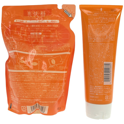 Z000 爽快柑 アムス薬用シャンプー 3 つめかえ用 NET 500mL & トリートメント mo NET 240g 計2個セット　ラスト1点！