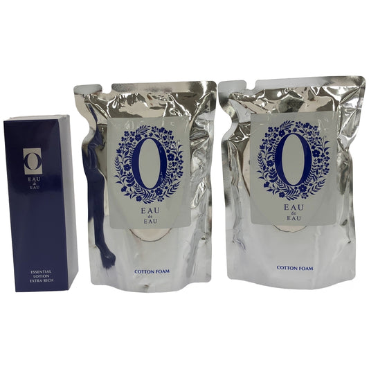 Z000 オー デュ オー エッセンシャルローション エクストラリッチ 120mL 1個 & コットンフォーム MM つめかえ用 200mL 2個 計3個セット　ラスト1点！