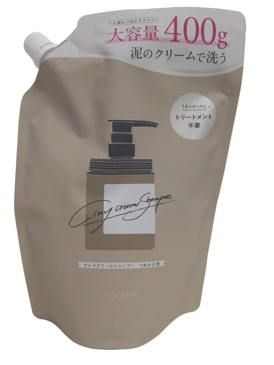 C500 K ★ ココネ クレイクリームシャンプー ノンシリコン ヘアケア 時短 頭皮ケア ダメージケア400g 詰め替え用【J3】