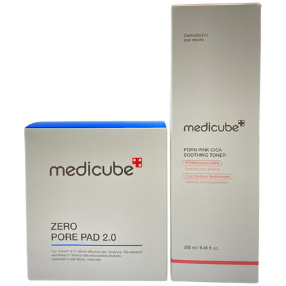 Z000 メディキューブ ZERO PORE PAD 2.0 70枚/155g & PDRN PINK CICA SOOTHING TONER 250ml 2個セット　ラスト1点！