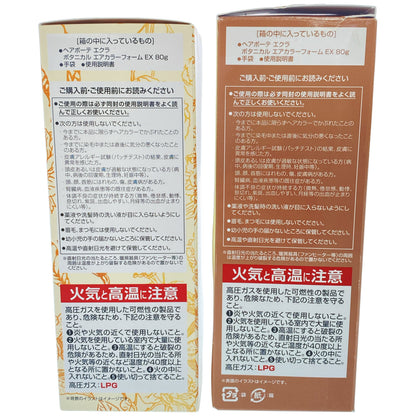 Z000 ヘアボーテ エクラ ボタニカル エアカラーフォーム EX ダークブラウン 80g & ライトブラウン 80g 2点セット　ラスト1点！