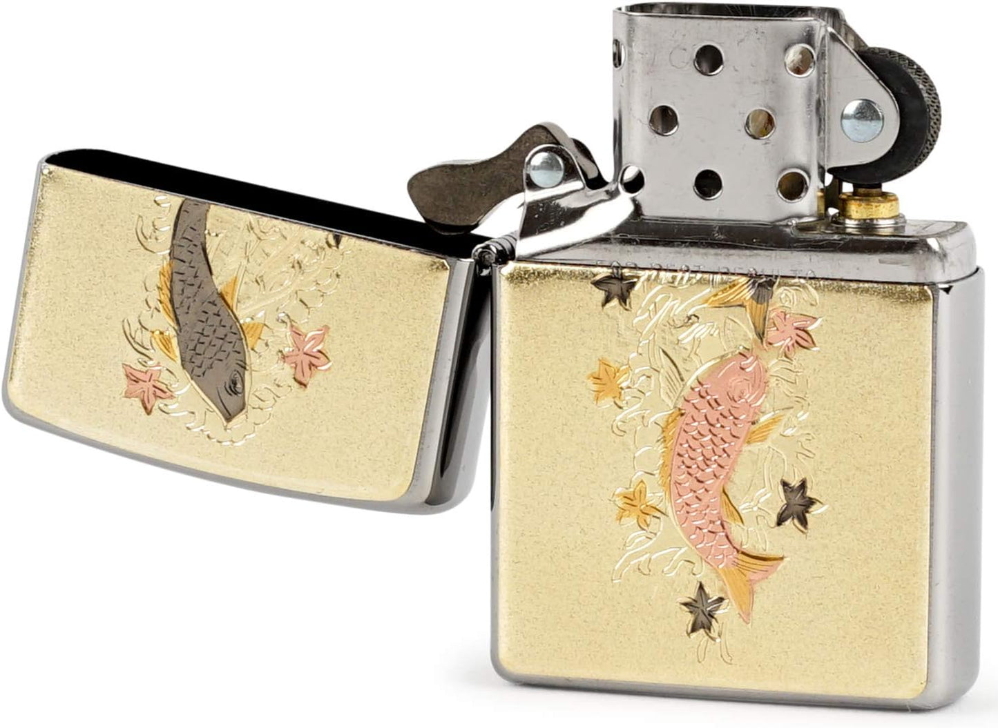 ZIPPO ジッポ― オイルライター ジッポ zp 電鋳板 夫婦昇り鯉