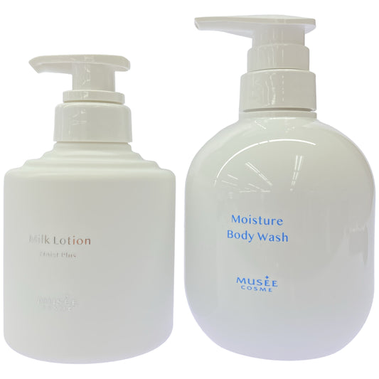 Z000 ミュゼコスメ モイスチャーボディウォッシュ 400mL & ミルクローション モイストプラス 300mL 計2本セット　ラスト1点！