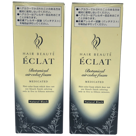 Z000 ヘアボーテ エクラ ボタニカル エアカラーフォーム EX ナチュラルブラック 80g 計2本セット　ラスト1点！