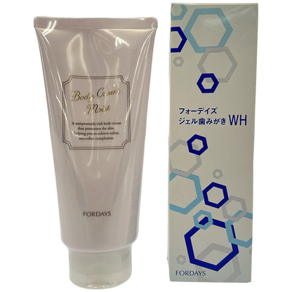 Z000 フォーデイズ ボディクリーム モイスト 150g & ジェル歯磨き WH 100g 計2本セット　ラスト1点！