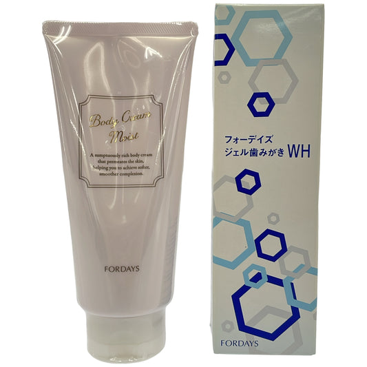 Z000 フォーデイズ ボディクリーム モイスト 150g & ジェル歯磨き WH 100g 計2本セット　ラスト1点！