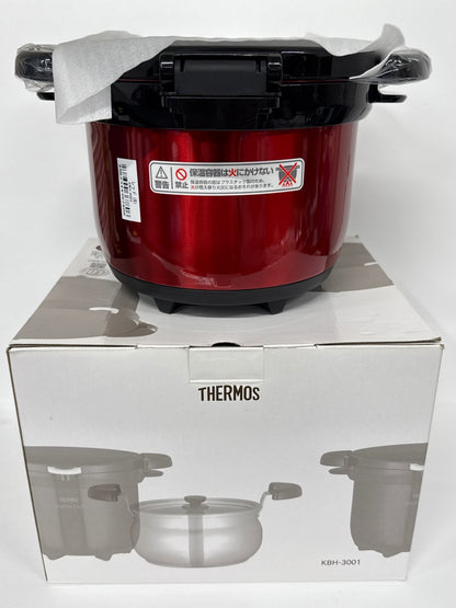 D THERMOS サーモス 真空保温調理器 シャトルシェフ KBH-3001 レッド 真空断熱構造