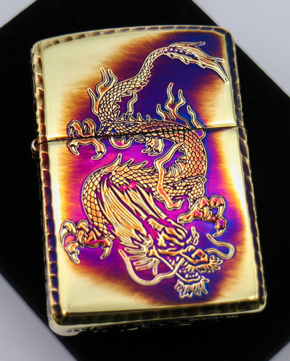 ZIPPO アーマー 唐草 ドラゴン 5面加工 ブラス
