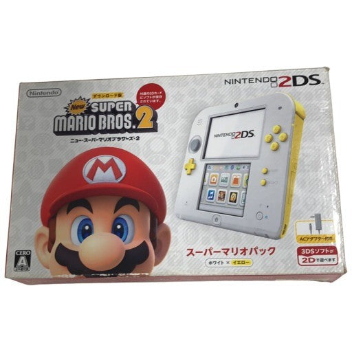 任天堂 ニンテンドー2DS 本体 スーパーマリオパック 【ホワイト×イエロー】FTR-001 ACアダプター付き【W】