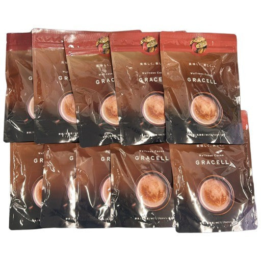 CS92 ★ GRACELL COCOA グレイセル ウェルネスココア 美容 MCT 酵素 乳酸菌 100g 10袋セット●賞味期限：2026/07～【3】