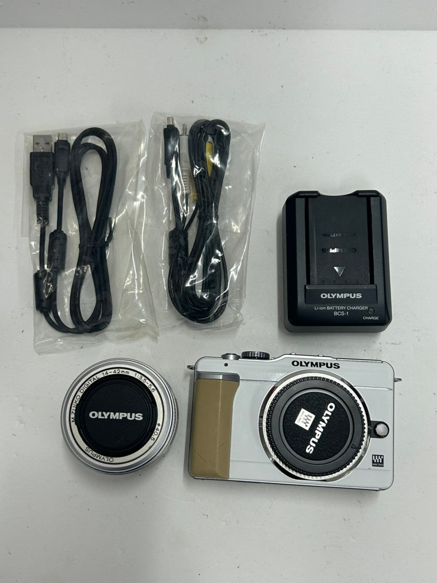C96P OLYMPUS ミラーレス一眼 PEN E-PL1レンズキット ホワイト E-PL1 LKIT WHT