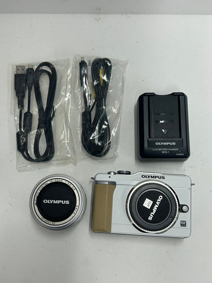 C96P OLYMPUS ミラーレス一眼 PEN E-PL1レンズキット ホワイト E-PL1 LKIT WHT