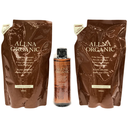 Z000 オルナ オーガニック シャンプー(つめかえ用) & トリートメント(つめかえ用) 400mL & 化粧水 200mL 3個セット