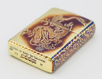 ZIPPO アーマー 唐草 ドラゴン 5面加工 ブラス