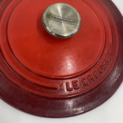 C97B D LE CREUSET ル・クルーゼ ココットロンド 22cm 両手鍋 チェリーレッド