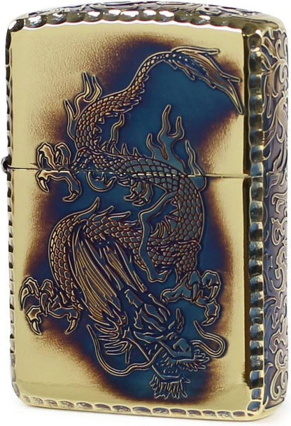 ZIPPO アーマー 唐草 ドラゴン 5面加工 ブラス