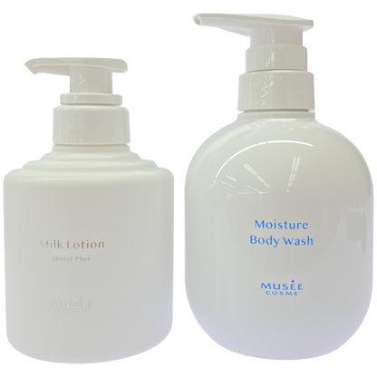 Z000 ミュゼコスメ モイスチャーボディウォッシュ 400mL & ミルクローション モイストプラス 300mL 計2本セット　ラスト1点！