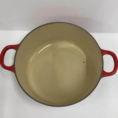 C97B D LE CREUSET ル・クルーゼ ココットロンド 22cm 両手鍋 チェリーレッド