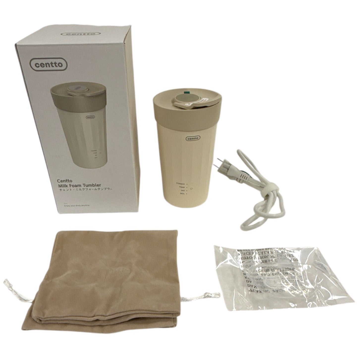 CH91 D centto チェント ミルクフォームタンブラー TK-1118K クリームホワイト 300mL