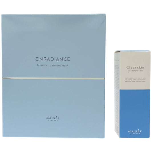 Z000 MUSEE COSME クリアスキン デオドラントスティック 20g &ラメラトリートメントマスク 19mL×5枚入り 2個セット