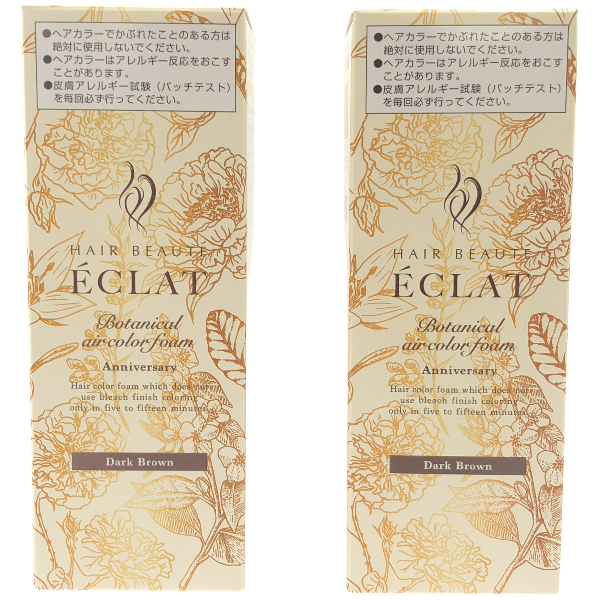 Z000 ヘアボーテ エクラ ボタニカル エアカラーフォーム EX ダークブラウン 80g 計2本セット　ラスト1点！