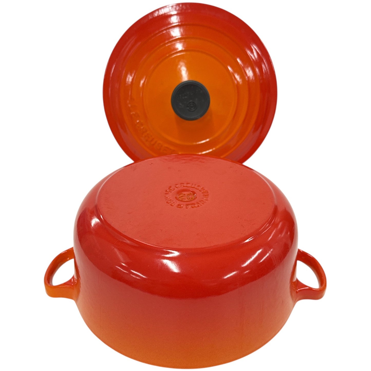 C971 D LE CREUSET ルクルーゼ ココットロンド 20cm オレンジ 両手鍋