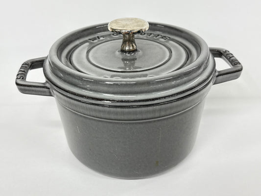 D STAUB ストウブ ココットラウンド 16cm 40509-479(グレー) 鍋 鋳物 ホーロー 鍋 IH対応