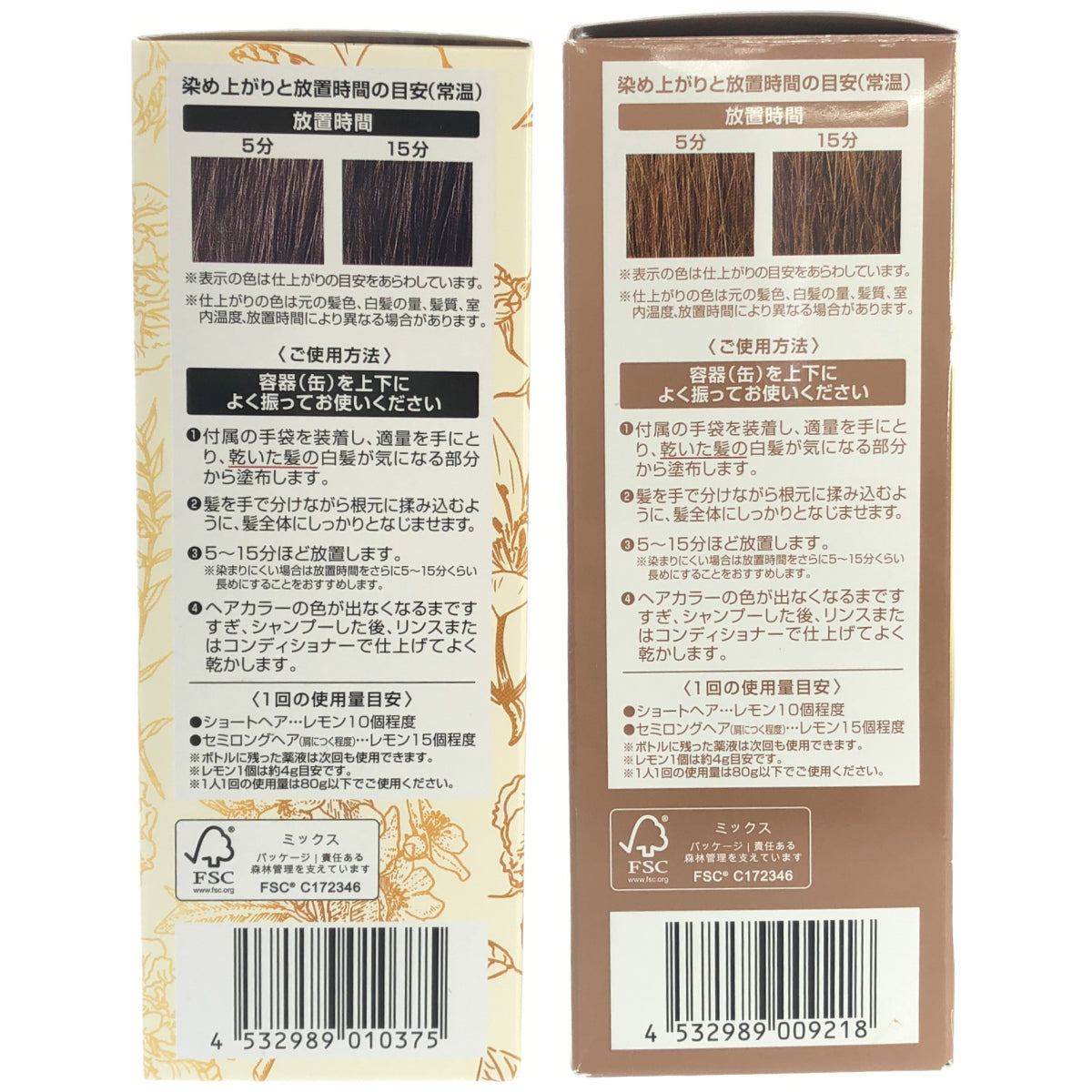 Z000 ヘアボーテ エクラ ボタニカル エアカラーフォーム EX ダークブラウン 80g & ライトブラウン 80g 2点セット　ラスト1点！