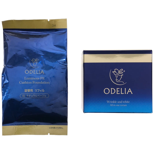 Z000 ODELIA クリーム 50g & ルミナスフィット クッションファンデーション リフィル ナチュラルベージュ01 詰替 13g