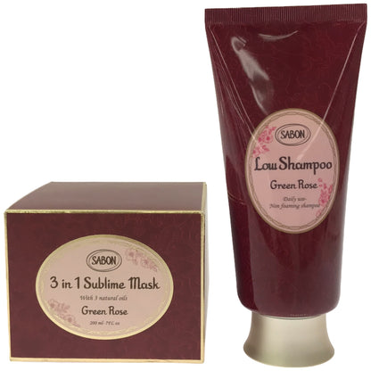 Z000 SABON サボン ヘアマスク 3in1&ローシャンプー グリーン・ローズ　2個セット